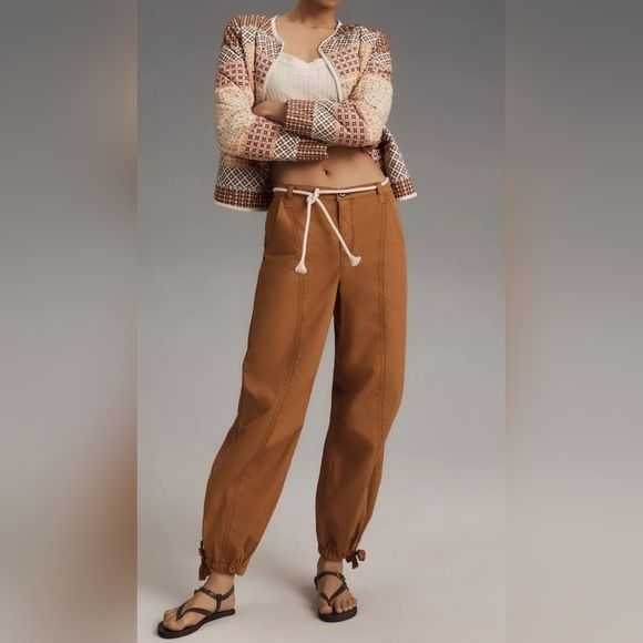 Pilcro Anthropologie Women's Tactical Utility Pants, Multiple Pockets, Brown - Picture 5 of 16